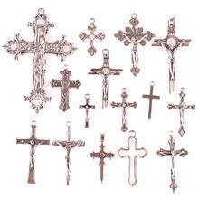 15pcs Crosses Charms Pendant Christian Alloy Cross Metal Antique Silver Plated Pendants Making DIY Handmade Jewelry Components 2024 - buy cheap