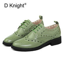 Summer 2020 New In Genuine Leather Lace-Up College Women's Brogues Shoes Vintage Carved Single Oxford Shoes For Woman Size 32-43 2024 - buy cheap