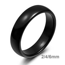 Somen 2/4/6mm Black Brushed Fashion Ceramic Ring Women Men Wedding Rings Engagement Band Female Jewelry bague Plus Size 4-14 2024 - buy cheap