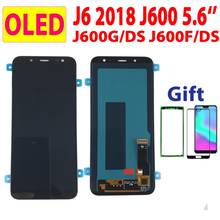 Tela lcd com tela de oled de 5.6 polegadas para samsung galaxy, conjunto de painel de vidro com sensor de toque para os modelos j6 2018, j600, j600f, j600y, com painel de vidro 2024 - compre barato