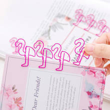 10pcs Creative Metal Shaped Paper Clip Office School Supplies Cute Cartoon Pink Flamingo Girl Heart Mini Flamingo Note Clip 2024 - buy cheap