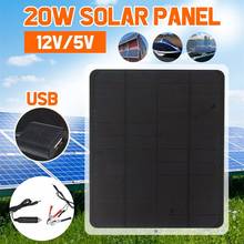 20W Solar Panel 12V / 5V Battery Charger For RV Boat Solar-Panel Charger-Controller Led-Light  Car Home Alligator Clip USB 2024 - buy cheap