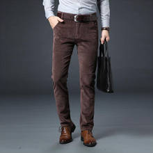 Мужские вельветовые брюки, повседневные облегающие брюки из плотного вельвета, повседневные брюки в деловом стиле для осени и зимы 2024 - купить недорого