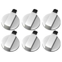 Stoves Cooker Knobs,Oven Knob 6pcs,Zinc alloy 6mm Universal Silver Gas Stove Control Knobs Adaptors Oven Rotary Switch Cooking S 2024 - buy cheap