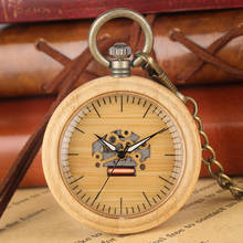 Cadeia Leve Pingente de Bolso Relógios de Quartzo Unisex do vintage De Madeira Caixa De Relógio de Madeira Cadeia 2024 - compre barato