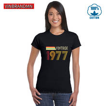Camiseta Vintage impresionante para mujer, ropa de marca de lujo Retro de los años 70, camiseta de 1977, regalo de fiesta de cumpleaños familiar, camiseta de fitness 1977 2024 - compra barato