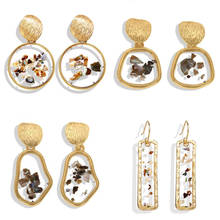 Vintage Earrings 2021 Geometric Shell Earrings For Women Girls BOHO Resin Drop Earrings Brincos Fashion Tortoise Jewelry 2024 - buy cheap