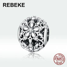 fit 3MM Pandora pendant retro round beads Carved Snowflakes charm 925 sterling silver woman fashion jewelry making wedding gift 2024 - buy cheap