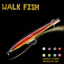WALK FISH-señuelo de pesca con ojos 3D, cebo flotante, Swimbait, Artificial, duro, 133mm/29g 2024 - compra barato