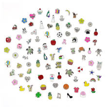 100pcs any design mix zinc alloy floating locket memory charms for floating locket 2024 - buy cheap