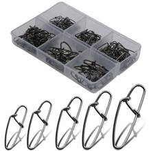 120pcs/box Multi Size Stainless Steel Fishing Snaps Fast lock Clips Safety Connector Accessories Tackle for Lures hooks Tool 2024 - buy cheap