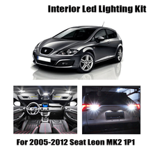 Accesorios blancos para coche sin errores, luz LED de lectura Interior, luz de techo, Kit de bombillas de carga para Seat Leon MK2 1P 1P1, 2005-2012, 14 Uds. 2024 - compra barato