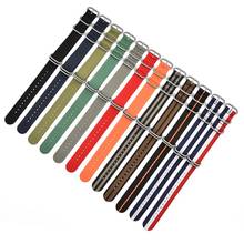 Nylon NATO Watchband Heavy Duty Nylon Canvas Strap 20mm 22mm Striped Fashion Replacement Watch Band Top Quality 2024 - buy cheap