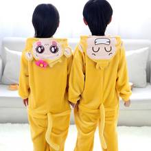 Kigurumi-Pijama de franela suave y cálido para niños y niñas, ropa de dormir con capucha de dibujos animados de animales, de invierno 2024 - compra barato