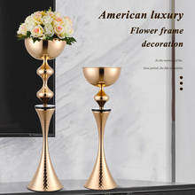10 PCS/ LOT Metal Vases Wedding Centerpieces Luxury Event Flower Road Lead Party Home Hotel Decoration 2024 - buy cheap