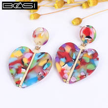 2020 Acrylic Heart Earrings Fashion Jewelry Dangle Earrings Women Drop Earrings Boho Earings Summer minimalist Earring Wholesale 2024 - buy cheap