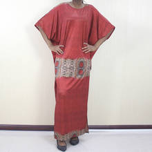 Платье женское длинное с круглым вырезом, винтажный сарафан свободного покроя в африканском стиле, с рукавом «летучая мышь», с принтом Дашики, повседневное, из Анкары 2024 - купить недорого