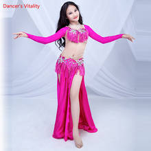 Custom Made Belly Dance Set Children's Costumes New Two-Piece Bra+Long Skirt Dance Dance Skirt Long Sleeve Costumes 2024 - buy cheap