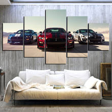 5 Panel Luxury Cars Ford Mustang Shelby Gt500 Canvas Posters Wall Art Pictures HD Paintings Home Decor Living Room Decoration 2024 - buy cheap