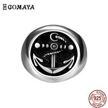 GOMAYA 316L Stainless Steel Round Rings For Men Black Fashion Punk Neo-Gothic Vintage Ring Party Fine Jewelry New Arrival 2024 - buy cheap