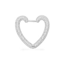 SLJELY July-pendientes de plata esterlina 925 para mujer, Arete blanco Mono con corazón de amor, circonia pavé, 1 ud., joyería de la serie Yacht Club 2024 - compra barato