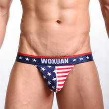 Sexy Mens Underwear American Flag Printed Male Briefs Penis Pouch Underpants Ropa Interior Hombre Panties T-back Underpants 2024 - buy cheap