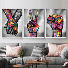 Pintura grafite em tela arte de amante, arte de rua, posteres e impressões, arte de gesto, imagens de parede para decoração da sala de estar 2024 - compre barato