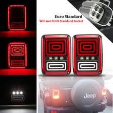 Luces LED traseras de coche para Jeep Wrangler JK 2007-2017, lámparas traseras de freno de marcha atrás, luz de giro DRL, montaje de lámpara compatible con la versión de la UE 2024 - compra barato
