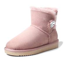 Новое поступление, женская обувь 2021, классические женские зимние сапоги из овечьей кожи, зимние сапоги с натуральным мехом, теплые зимние женские сапоги с шерстью 2024 - купить недорого
