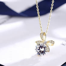 MENGYI роскошное Элегантное ожерелье с подвеской в виде банта, женское колье с золотыми ключицами 9, 2, 5, с блестящим цирконием, романтическое свадебное ювелирное изделие, подарки 2024 - купить недорого