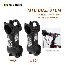 BLOOKE MTB Bike Stem 80 90mm ±10 ±17 Degree Ultralight Alloy For Handlebar 31.8mm Front Fork 28.6 Mountain bike Cycling Parts 2024 - buy cheap