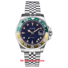 Bliger 40mm Automatic Mechanical Mens Watch Luxury Sapphire Glass Vintage GMT Clock Luminous Waterproof Calendar Wristwatch Men 2024 - buy cheap