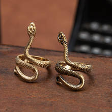 Fashion Animal Snake Ring Gold Silver Color Stainless Steel Snake Rings for Women And Men Punk Gothic Adjustable Couple Jewelry 2024 - buy cheap