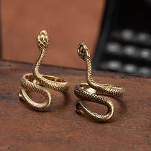 Anillo de serpiente de acero inoxidable para hombre y mujer, sortija ajustable, Color dorado y plateado, estilo gótico, Punk 2024 - compra barato