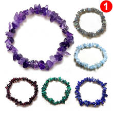 Crystal Bracelet Irregular Natural Stone Bracelet Beads Chip Jewelry Amethyst Aquamarine Rose Quartz Wristband Bangles for Women 2024 - buy cheap