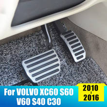 Крышка педали тормоза акселератора топлива из нержавеющей стали для Volvo XC60 S60 V60 S40 C30 S60L 2010-2014 2015 2016, аксессуары 2024 - купить недорого