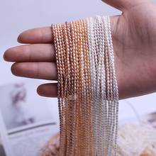 Wholesale 2-3mm MINI Small Natural Rice Shape Pearl Necklace Strand String, 10pcs/lot 2024 - buy cheap