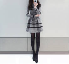 Женское платье с длинным рукавом, повседневное, черное, серое, мягкое, с длинным рукавом, для весны, осени, зимы, E284, 2021 2024 - купить недорого