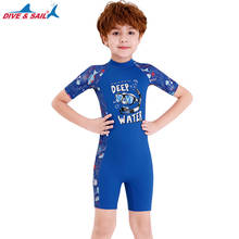Kids Youth Lycra Rash Guard One-piece Shorty Swimsuit for Swimming Surfing Snorkeling Diving Water Sports Sun UV Protection 2024 - buy cheap