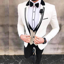 Mans Wedding Suits Groom Wear Tuxedos Groomsman Suit Prom Dresses мужской костюм Peaky Binders Three Pieces(Jacket+Pant+Vest) 2024 - купить недорого
