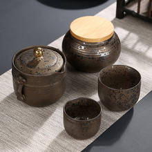 Conjunto de xícara de chá japonês cerâmica portátil viagem talheres kung fu xícara de chá 1 pote 2 xícaras 1 tanque escritório em casa vintage drinkware gaiwan 2024 - compre barato
