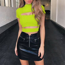 Women Sexy Crop Tops Gothic Solid Slim Tee Shirt Female Tank Top Chest Hollow Casual Sexy Camis Black 2024 - buy cheap