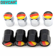 DSYCAR 4 Pcs/Set Car Styling Aluminium Alloy/Copper Germany Flag Car Tire Valve Caps Wheel Tires Tire Stem Air Cap Airtight New 2024 - buy cheap