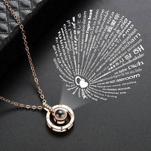 Fashion Necklaces 2021 Necklace Women Kolye 100 languages I love you Projection Pendant Necklace Lover Collier Femme Bijoux 2024 - buy cheap