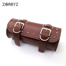 ZORBYZ Motorcycle Brown Artificial Leather Saddlebag Side Front Rear Tool Bag Motorbike Bags For Harley Honda Yamaha 2024 - buy cheap