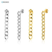 Kikichicc 925 Sterling Silver Chain 45mm Lock Drop Earring Women Fashion Crystal Plain Women Piercing Ohrringe Pendientes 2024 - buy cheap