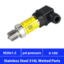 Sensor de pressão industrial, 12, 24 v, 0 10v, m20x1.5, faixa de pressão, 15 30 50 75 psi calibre, 250, 500psi, 1000, 2000, 3000psi 2024 - compre barato