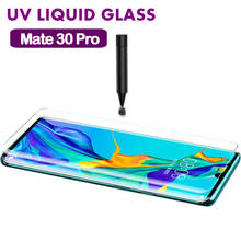 Lamorniea UV Full Glue Tempered Glass for Huawei Mate 30 Pro 5G Screen Protector UV Glass Film For Huawei P30 P20 Pro Mate 20 2024 - buy cheap