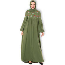 Средневосточная Мода достойные халаты Дубай путешествия платье арабский большой размер женские Вышитые мусульманские повседневные платья с длинными рукавами 2024 - купить недорого