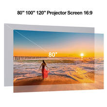 Pantalla de tela plegable para proyector, Pantalla reflectante de alto brillo, 3D, HD, 100, 120 pulgadas, 16:9, 60 y 80 pulgadas 2024 - compra barato
